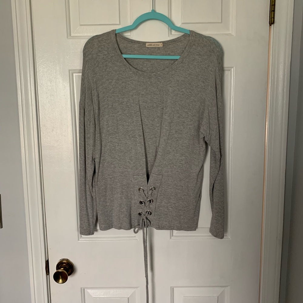 Corset front long sleeve tee